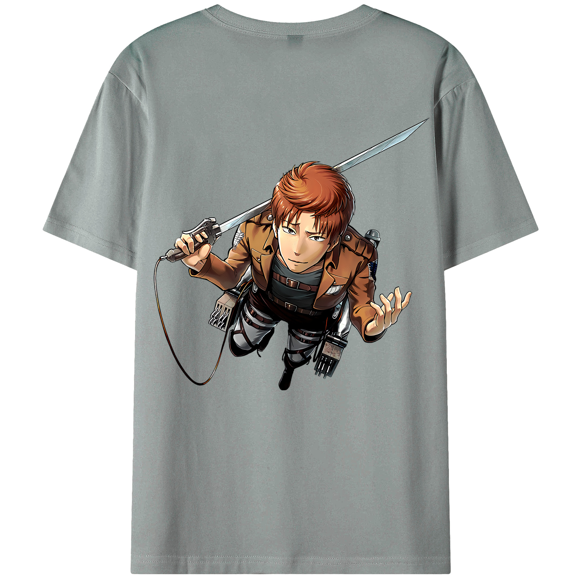 （画像用） 進撃の巨人 Attack on Titan 綿100％ メンズ半袖Tシャツ（バックプリント） 通気性